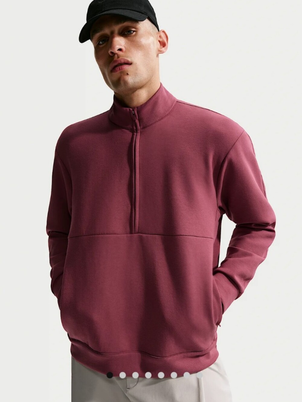 Nike 24.7 ImpossiblySoft Men's Dri-FIT 1/2-Zip Top HQ6953-658 Pink Smoke Size M